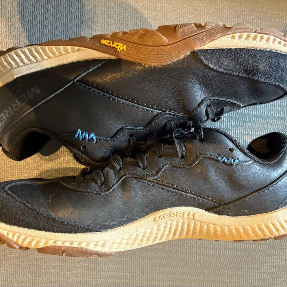 Merrell Black and Brown Sneakers with Ribbed Midsole